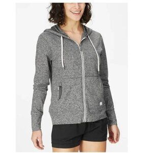 Vuori Women's Halo Performance Gray Running Zip Front Large Hoodie Jacket